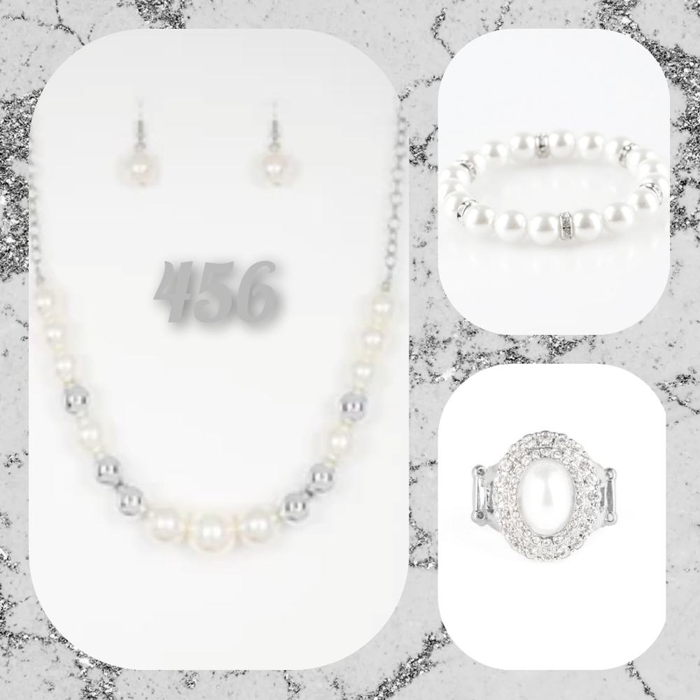 Pearl necklaces set with bracelet and ring